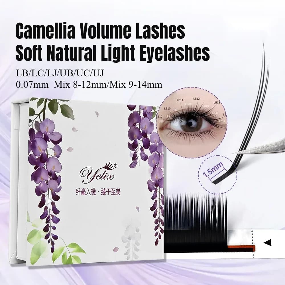 Camellia volume ekstenzije trepavica s kratkim korijenom i podignutim vrhom