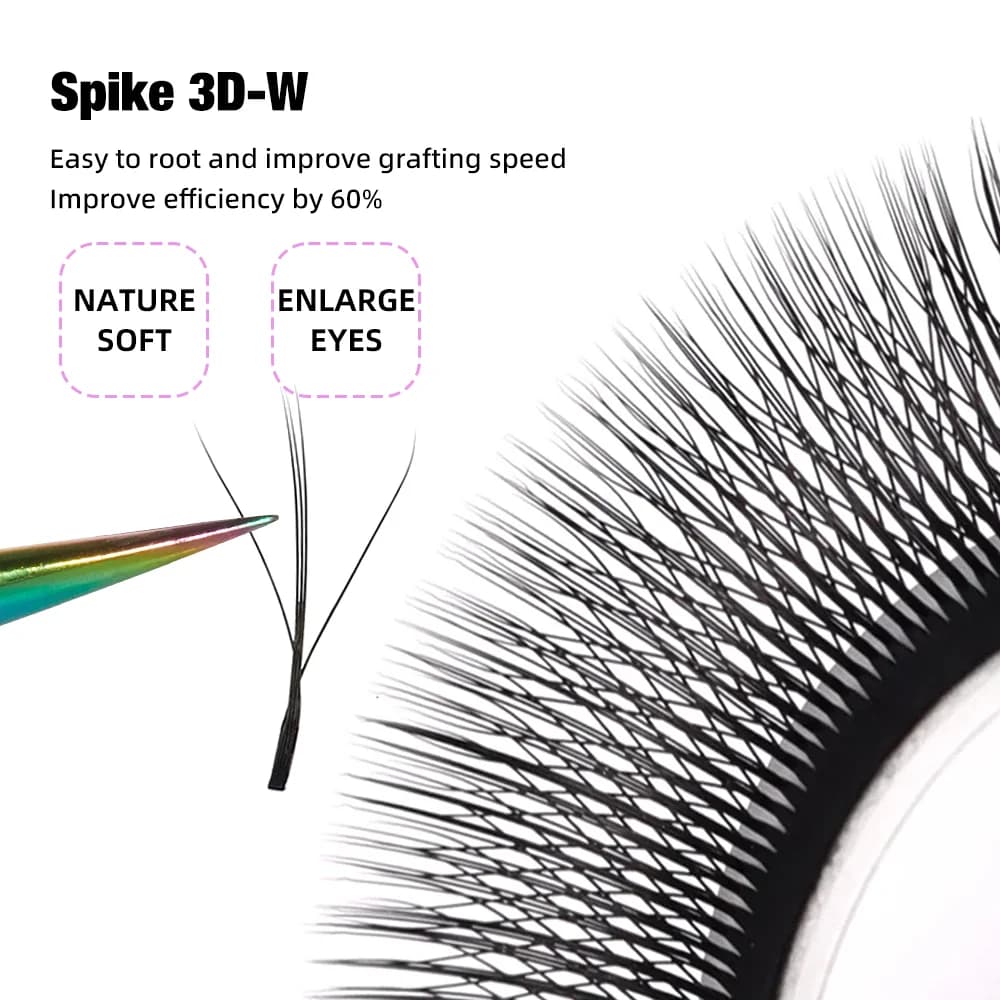 Crne i ljubičaste trepavice 3D-W fluffy volumen