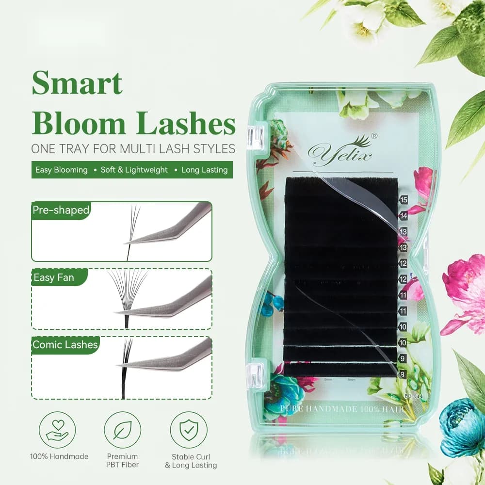 Smart Bloom W-oblikovane gotove volumenske lepezaste ekstenzije trepavica